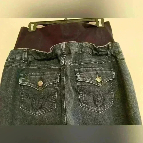Three Seasons Maternity Jeans 5 Pocket Faux Fly Front XL - Picture 4 of 7